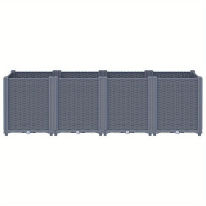 Plantenbak – Bloembak – Tuinbak – Moestuinbak – Bloempot – Groot 160x40x53 cm – Weerbestendig Kunststof – Met Afwateringsysteem