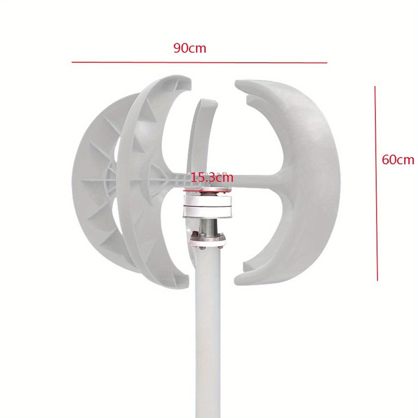 Verticale Windturbine – Windgenerator – Windmolen – Generator – Windenergie Opwekker – 600 Watt Vermogen – Nylonvezel Met 5 Rotorbladen – Wit Lantern Design – Geen Elektriciteit Nodig – Weerbestendig En Compact