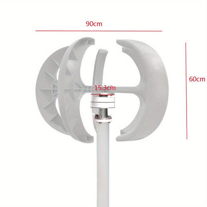 Verticale Windturbine – Windgenerator – Windmolen – Generator – Windenergie Opwekker – 600 Watt Vermogen – Nylonvezel Met 5 Rotorbladen – Wit Lantern Design – Geen Elektriciteit Nodig – Weerbestendig En Compact