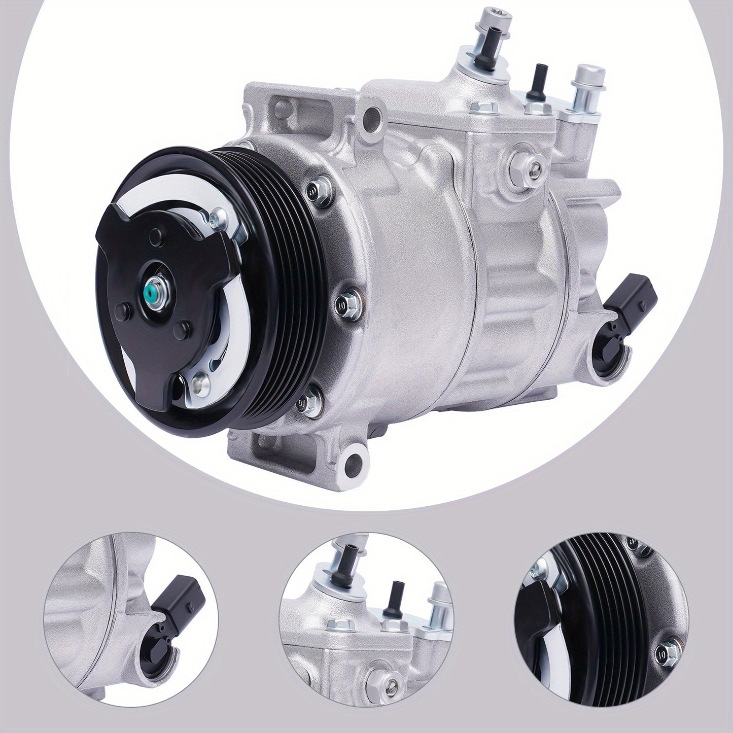 Aircopomp – Airconditioningcompressor – Vacuümpomp – Airco Pomp – HVAC Pomp – Inclusief A/C-koppeling – Perfecte Passvorm Zonder Batterij