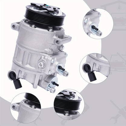 Aircopomp – Airconditioningcompressor – Vacuümpomp – Airco Pomp – HVAC Pomp – Inclusief A/C-koppeling – Perfecte Passvorm Zonder Batterij