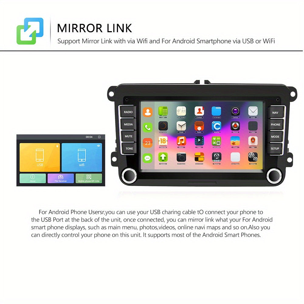 Autoradio – Auto Stereo – Car Radio – Multimedia Speler – Double Din – 7 Inch TFT Touchscreen – Android 13.0 – GPS Navigatie