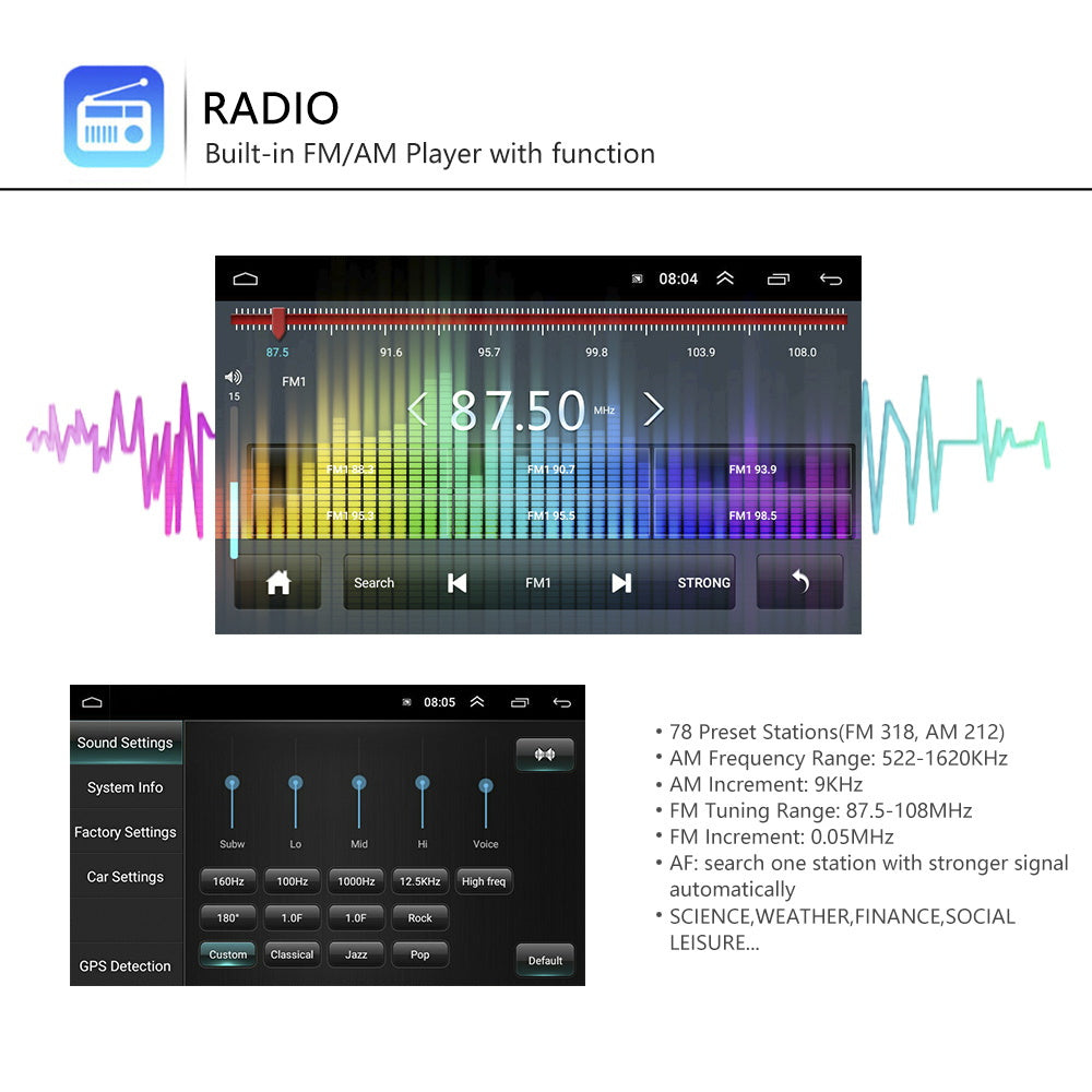 Autoradio – Auto Stereo – Car Radio – Multimedia Speler – Double Din – 7 Inch TFT Touchscreen – Android 13.0 – GPS Navigatie