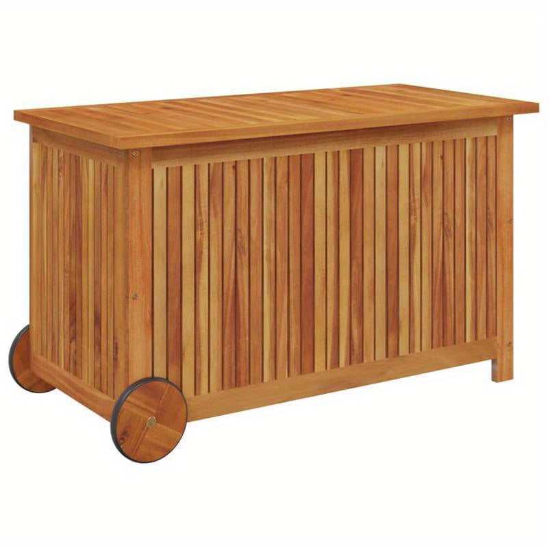 Tuinbox – Tuinkist – Tuinopbergbox – Kussenbox – Tuinkussenbox – Massief Acaciahout – Met Wieltjes – 90 x 50 x 58 cm – Duurzaam & Weerbestendig