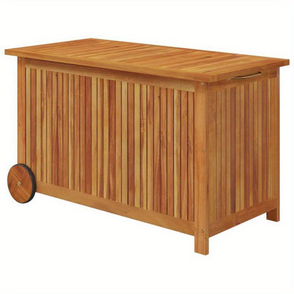 Tuinbox – Tuinkist – Tuinopbergbox – Kussenbox – Tuinkussenbox – Massief Acaciahout – Met Wieltjes – 90 x 50 x 58 cm – Duurzaam & Weerbestendig