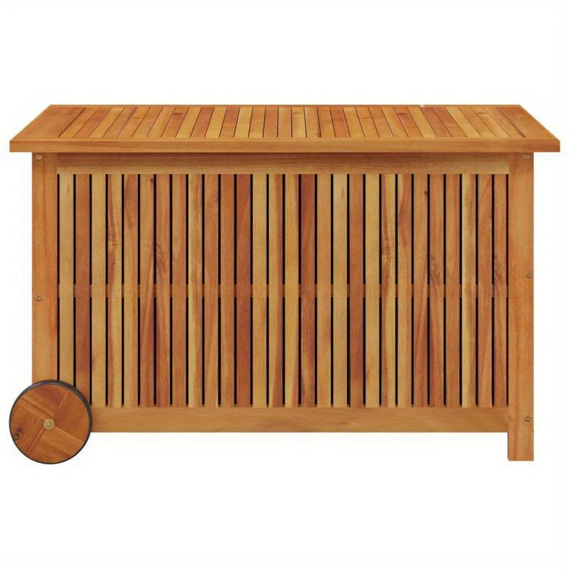 Tuinbox – Tuinkist – Tuinopbergbox – Kussenbox – Tuinkussenbox – Massief Acaciahout – Met Wieltjes – 90 x 50 x 58 cm – Duurzaam & Weerbestendig