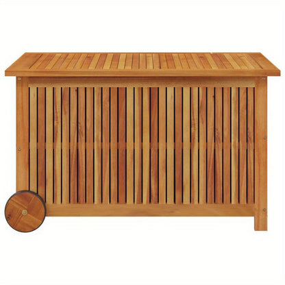 Tuinbox – Tuinkist – Tuinopbergbox – Kussenbox – Tuinkussenbox – Massief Acaciahout – Met Wieltjes – 90 x 50 x 58 cm – Duurzaam & Weerbestendig