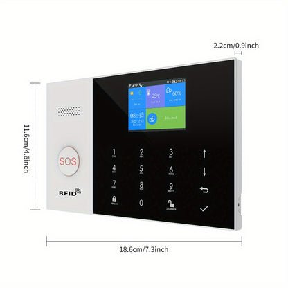 Draadloos Alarmsysteem – Smart Home Beveiliging – Bewegingsmelder – Deur- en Raamsensor – SOS Noodknop – WiFi Verbinding – App Besturing – Oplaadbare Batterij