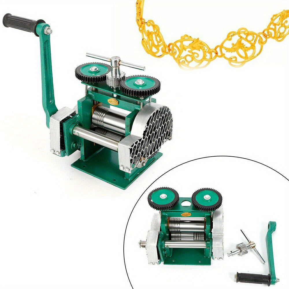 Juwelen Walsmachine – Sieraden Walsmachine – Handmatige Walsmachine – Metaalbewerking Gereedschap – DIY Sieraden Maken – Verstelbare Dikte – Duurzaam Gietijzer & Precisie Rollers