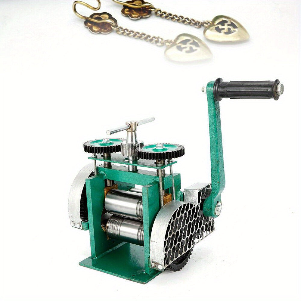 Juwelen Walsmachine – Sieraden Walsmachine – Handmatige Walsmachine – Metaalbewerking Gereedschap – DIY Sieraden Maken – Verstelbare Dikte – Duurzaam Gietijzer & Precisie Rollers