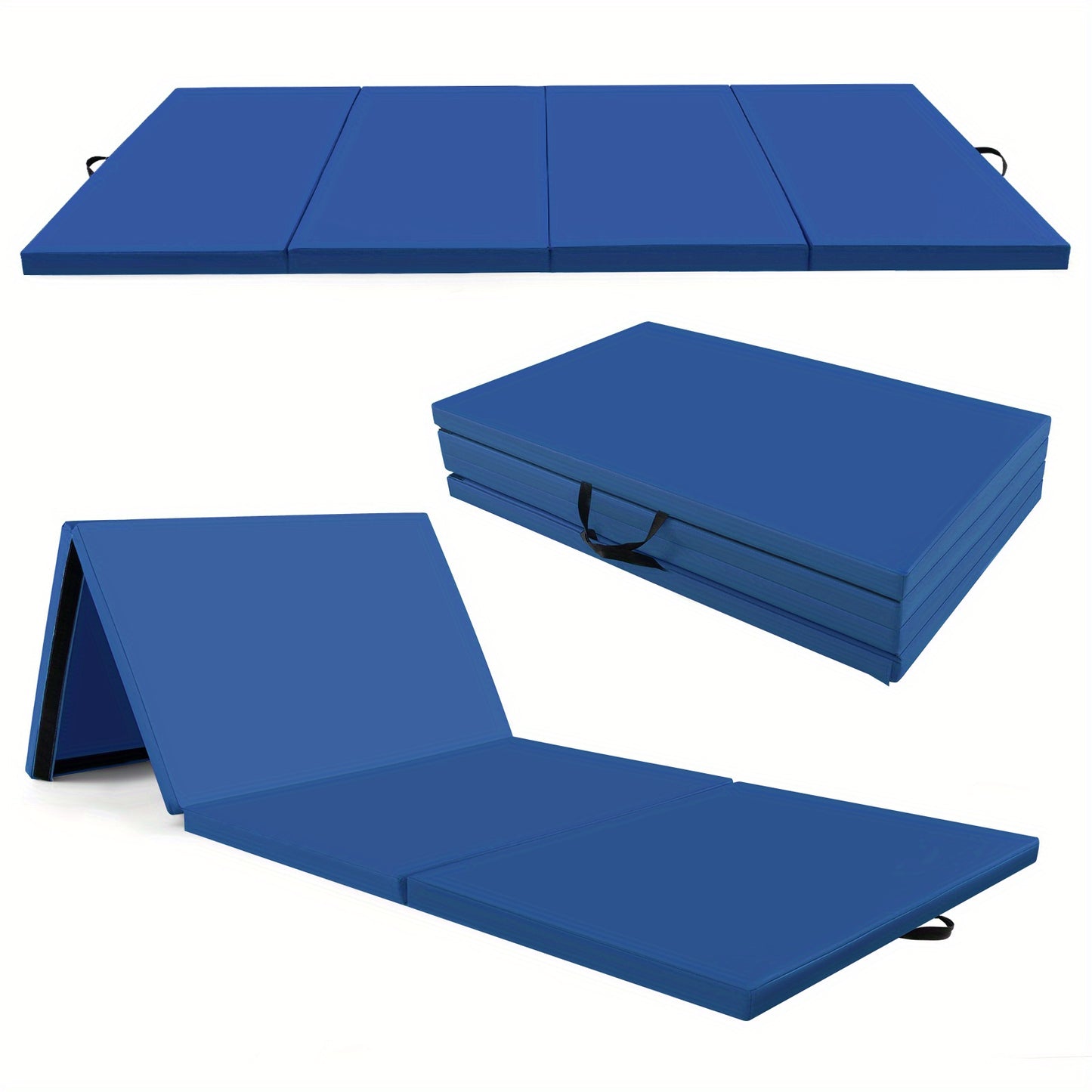 Vouwbare Gymnastiekmat – Sportmat – Yogamat – Fitnessmat – Speelmat – Compact Opvouwbaar – PU Leer Met Demping – 300x117x5 cm – Draagbaar Met Handgrepen