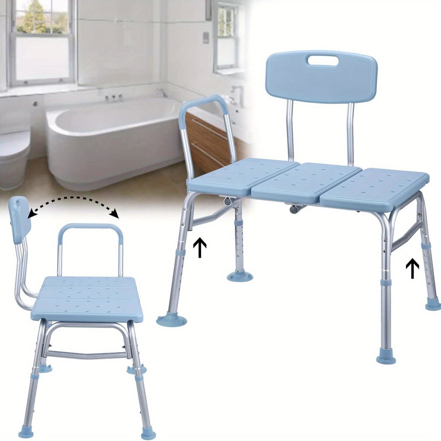 Badstoel – Badkuipstoel – Douchezitje – Badkruk – Badzitje – Verstelbare Hoogte 47-58,5 cm – Max. Draagvermogen 150 kg