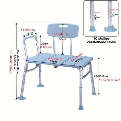 Badstoel – Badkuipstoel – Douchezitje – Badkruk – Badzitje – Verstelbare Hoogte 47-58,5 cm – Max. Draagvermogen 150 kg