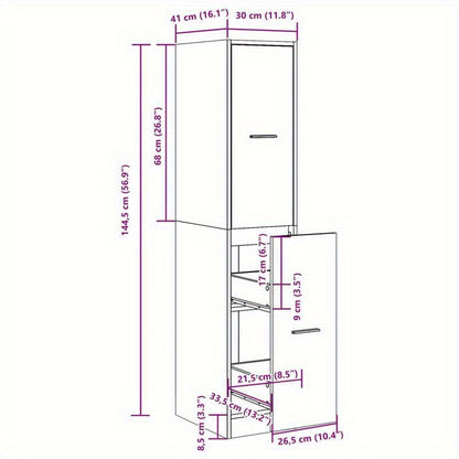 Apotheekkast – Medicijnkast – Badkamerkast – Opbergkast – Apothekerskast – Eiken – Compact Hoog Design – Duurzaam Hout