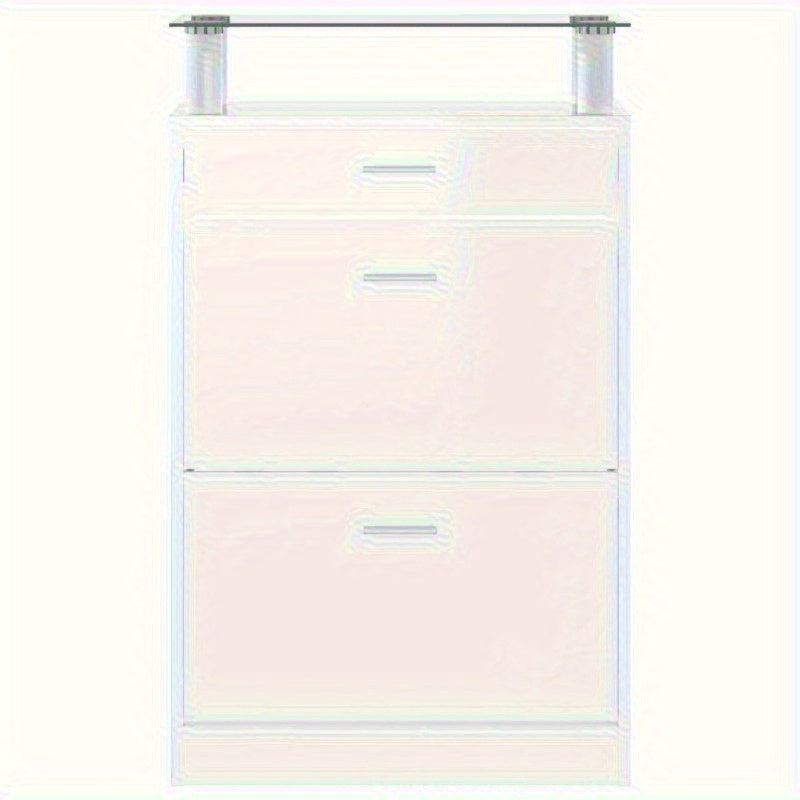 Schoenenkast – Schoenenrek – Schoenopberger – Schoenmeubel – Schoenenkast Wit – Hoogglans Hardhout – Ruimtebesparend Ontwerp 63x24x104 cm