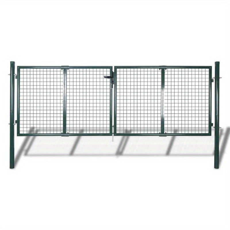 Tuinafscheiding – Tuinscherm – Buitenhek – Tuinhek – Groen Stalen Poort – Klimbeveiliging – Corrosiebestendig – 289x100 cm / 306x150 cm