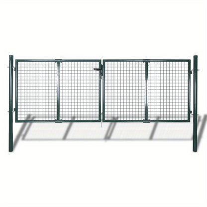 Tuinafscheiding – Tuinscherm – Buitenhek – Tuinhek – Groen Stalen Poort – Klimbeveiliging – Corrosiebestendig – 289x100 cm / 306x150 cm