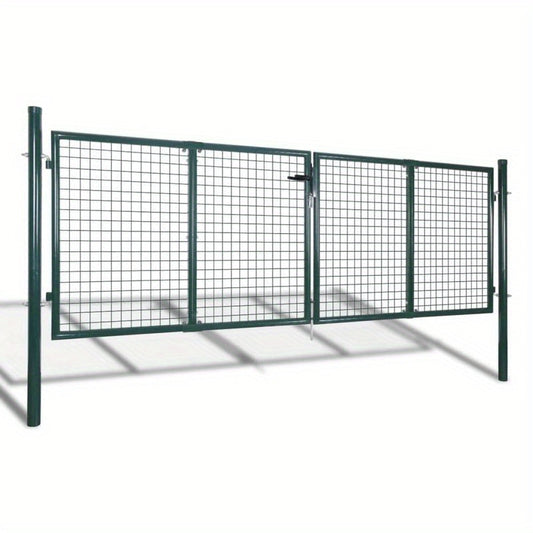 Tuinafscheiding – Tuinscherm – Buitenhek – Tuinhek – Groen Stalen Poort – Klimbeveiliging – Corrosiebestendig – 289x100 cm / 306x150 cm