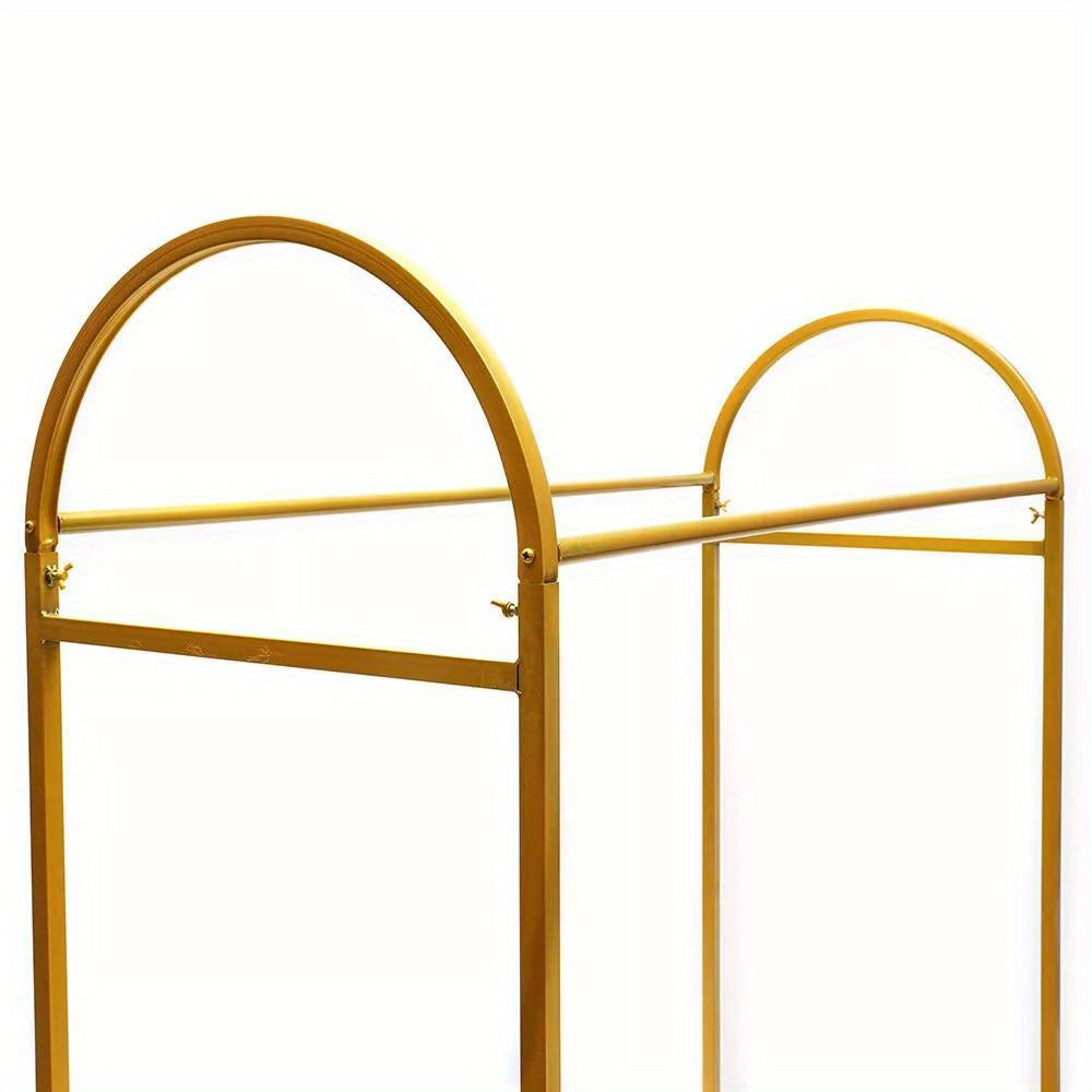 Dubbele Kledinghanger – Kledingrek – Kapstok – Garderoberek – Kledingstandaard – Gouden Metalen Uitvoering – 150 cm Hoogte – Robuuste Stalen Constructie