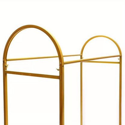 Dubbele Kledinghanger – Kledingrek – Kapstok – Garderoberek – Kledingstandaard – Gouden Metalen Uitvoering – 150 cm Hoogte – Robuuste Stalen Constructie