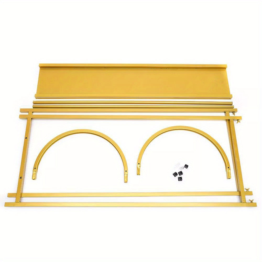 Dubbele Kledinghanger – Kledingrek – Kapstok – Garderoberek – Kledingstandaard – Gouden Metalen Uitvoering – 150 cm Hoogte – Robuuste Stalen Constructie