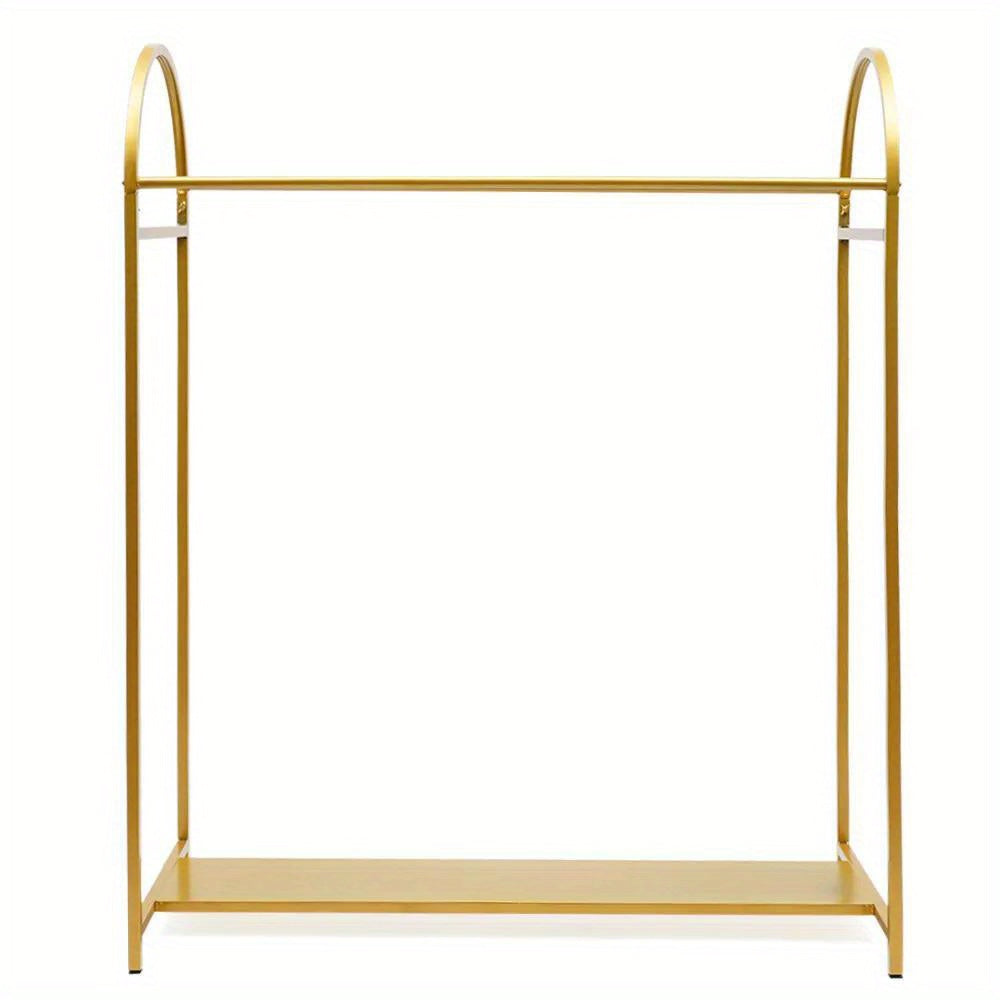 Dubbele Kledinghanger – Kledingrek – Kapstok – Garderoberek – Kledingstandaard – Gouden Metalen Uitvoering – 150 cm Hoogte – Robuuste Stalen Constructie