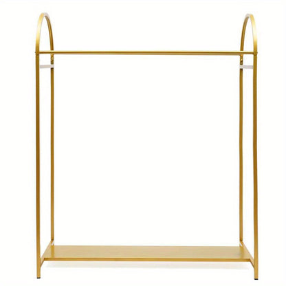 Dubbele Kledinghanger – Kledingrek – Kapstok – Garderoberek – Kledingstandaard – Gouden Metalen Uitvoering – 150 cm Hoogte – Robuuste Stalen Constructie
