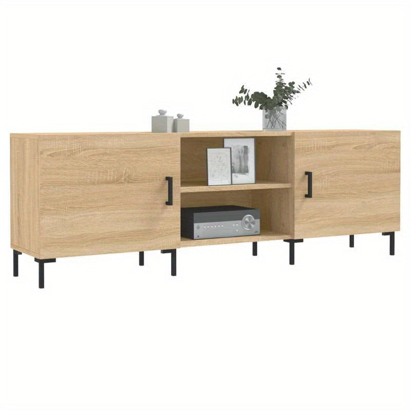 Oak Wood TV Meubel – Tv Stand – Tv Kast – Tv Console – Entertainment Center – Modern Design – Geschikt Voor 55" Televisies – Met Opbergruimte – Afmetingen 150x30x50cm