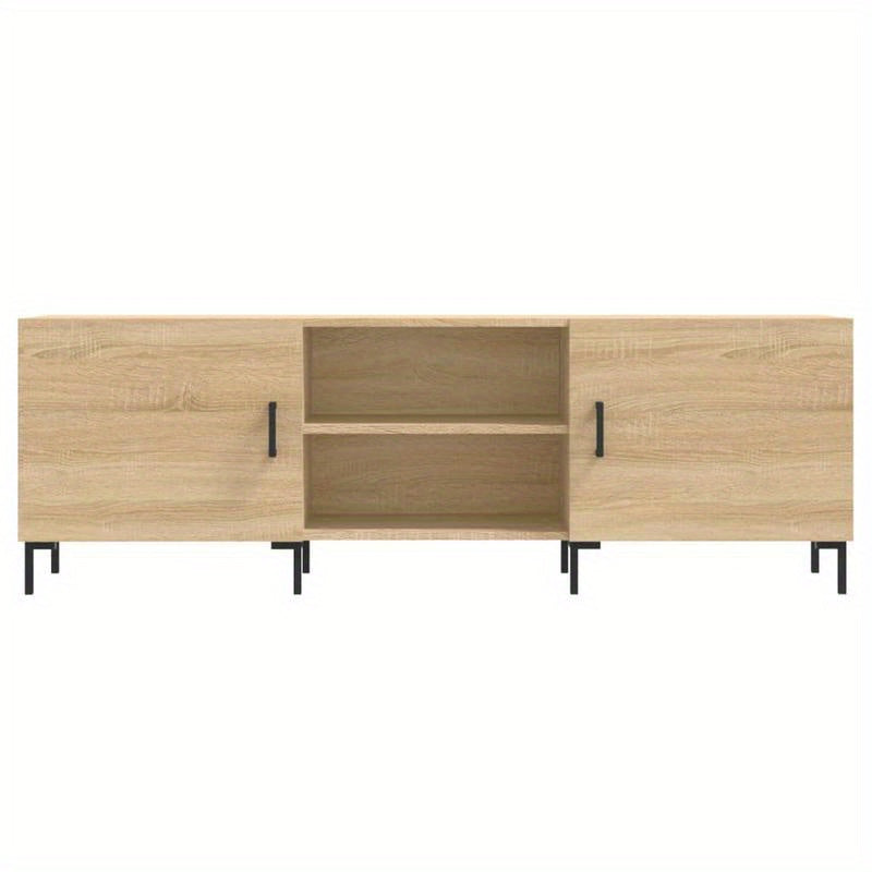 Oak Wood TV Meubel – Tv Stand – Tv Kast – Tv Console – Entertainment Center – Modern Design – Geschikt Voor 55" Televisies – Met Opbergruimte – Afmetingen 150x30x50cm