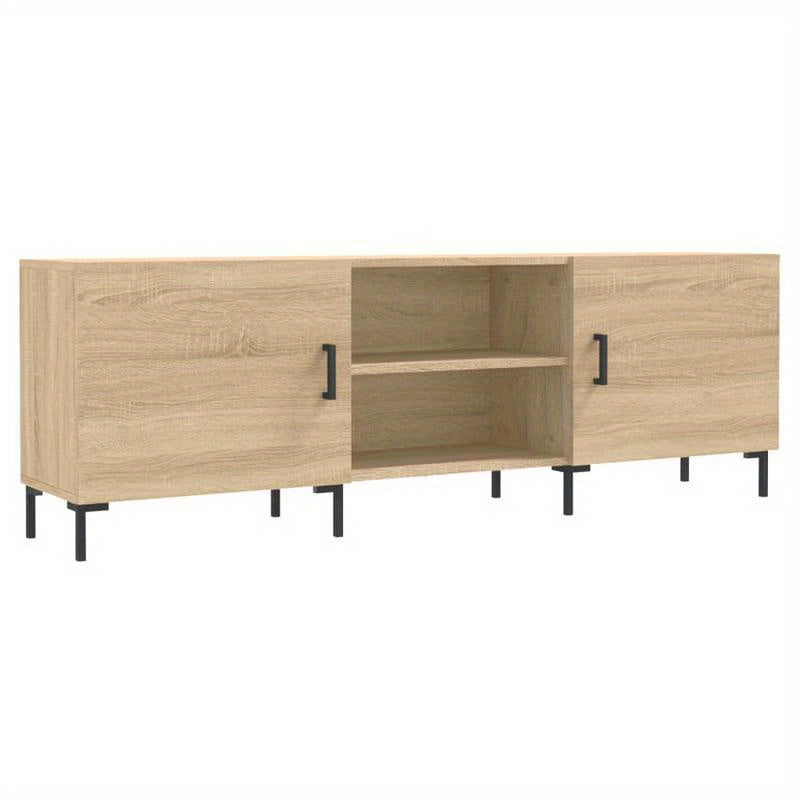 Oak Wood TV Meubel – Tv Stand – Tv Kast – Tv Console – Entertainment Center – Modern Design – Geschikt Voor 55" Televisies – Met Opbergruimte – Afmetingen 150x30x50cm