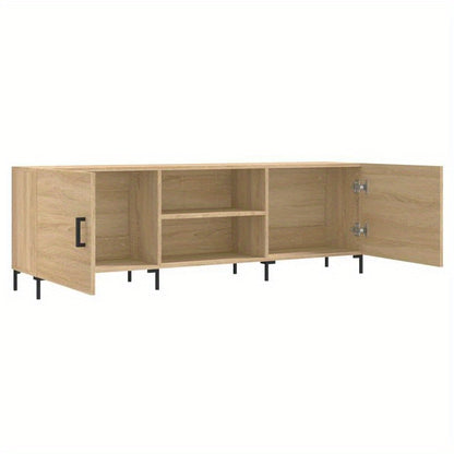 Oak Wood TV Meubel – Tv Stand – Tv Kast – Tv Console – Entertainment Center – Modern Design – Geschikt Voor 55" Televisies – Met Opbergruimte – Afmetingen 150x30x50cm