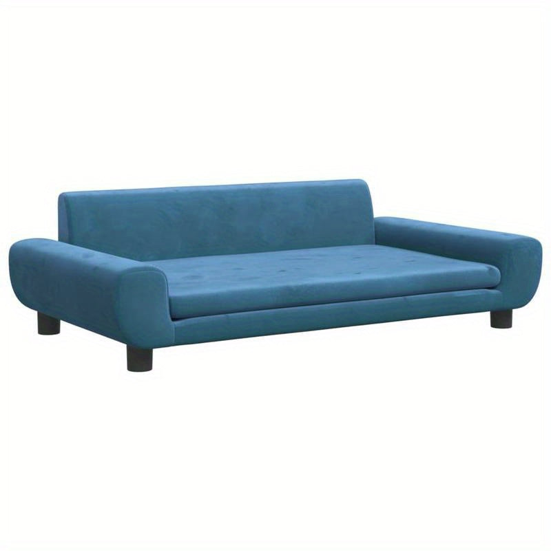 Hondenmand – Huisdierenbed – Dog Lounger – Hondenkussen – Dierenmand – Blauwe Fluwelenstof – Comfortabel En Makkelijk Schoon Te Maken
