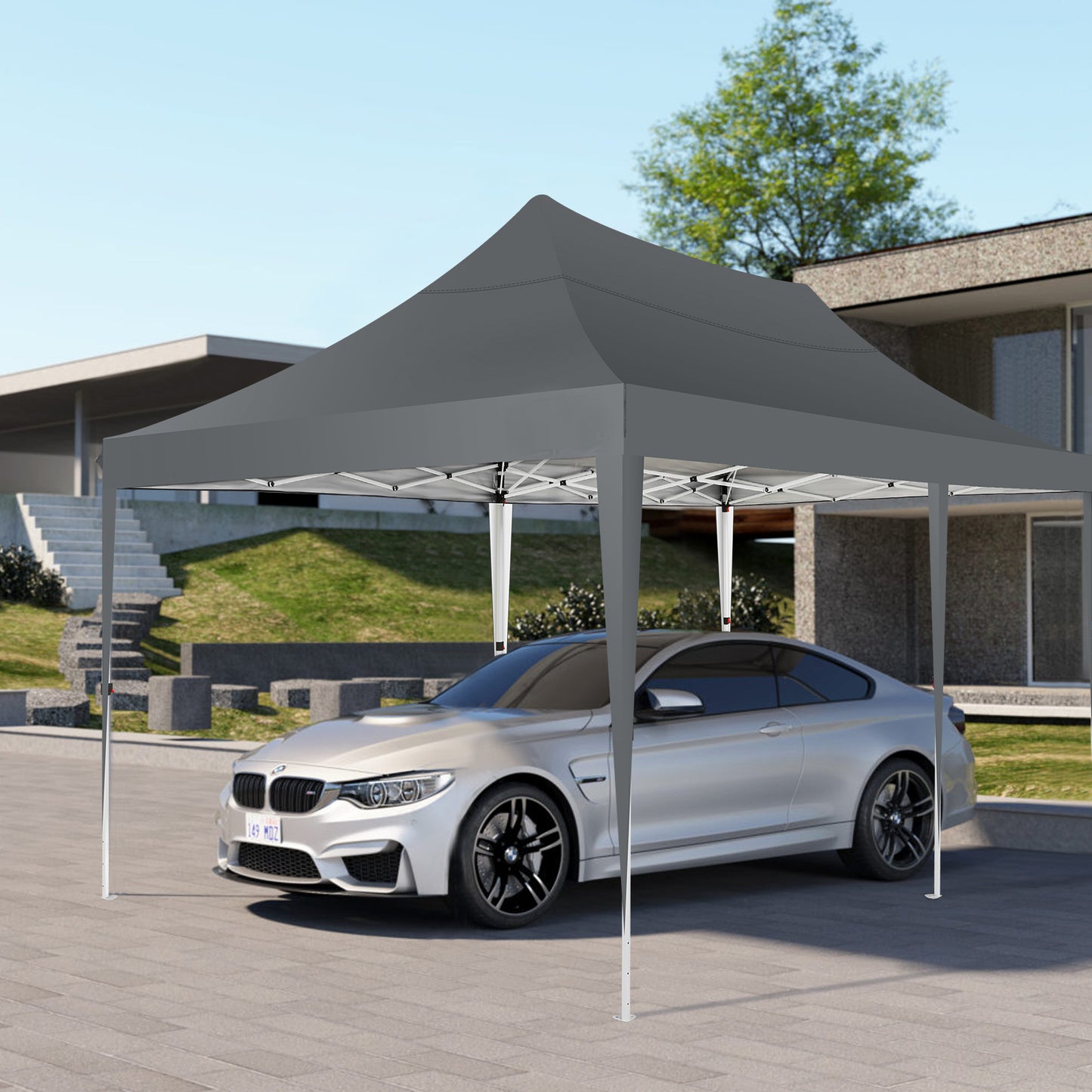 Partytent – Schaduw Tent – Evenementen Tent – Tuinfeest Tent – Marktstand Tent – 3x6 Meter – Met Zijwanden – Stevig Metalen Frame - QUORE