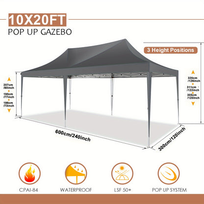 Partytent – Schaduw Tent – Evenementen Tent – Tuinfeest Tent – Marktstand Tent – 3x6 Meter – Met Zijwanden – Stevig Metalen Frame - QUORE