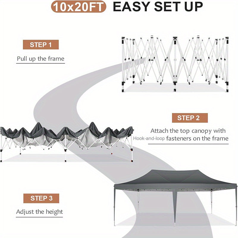 Partytent – Pop-Up Tent – Marktkraamtent – Vouwtent – Met Zijwanden – Verstelbare Hoogte – Robuust Metalen Frame