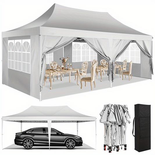 Partytent – Schaduw Tent – Evenementen Tent – Tuinfeest Tent – Marktstand Tent – 3x6 Meter – Met Zijwanden – Stevig Metalen Frame - QUORE