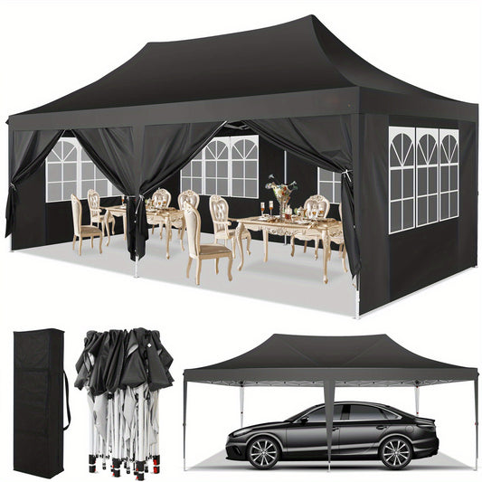Partytent – Pop-Up Tent – Marktkraamtent – Vouwtent – Met Zijwanden – Verstelbare Hoogte – Robuust Metalen Frame