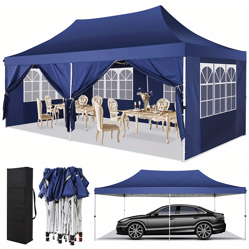 Partytent – Pop-Up Tent – Tuinentent – Evenemententent – Marktstandtent – 3x6 Meter – Verstelbare Hoogte