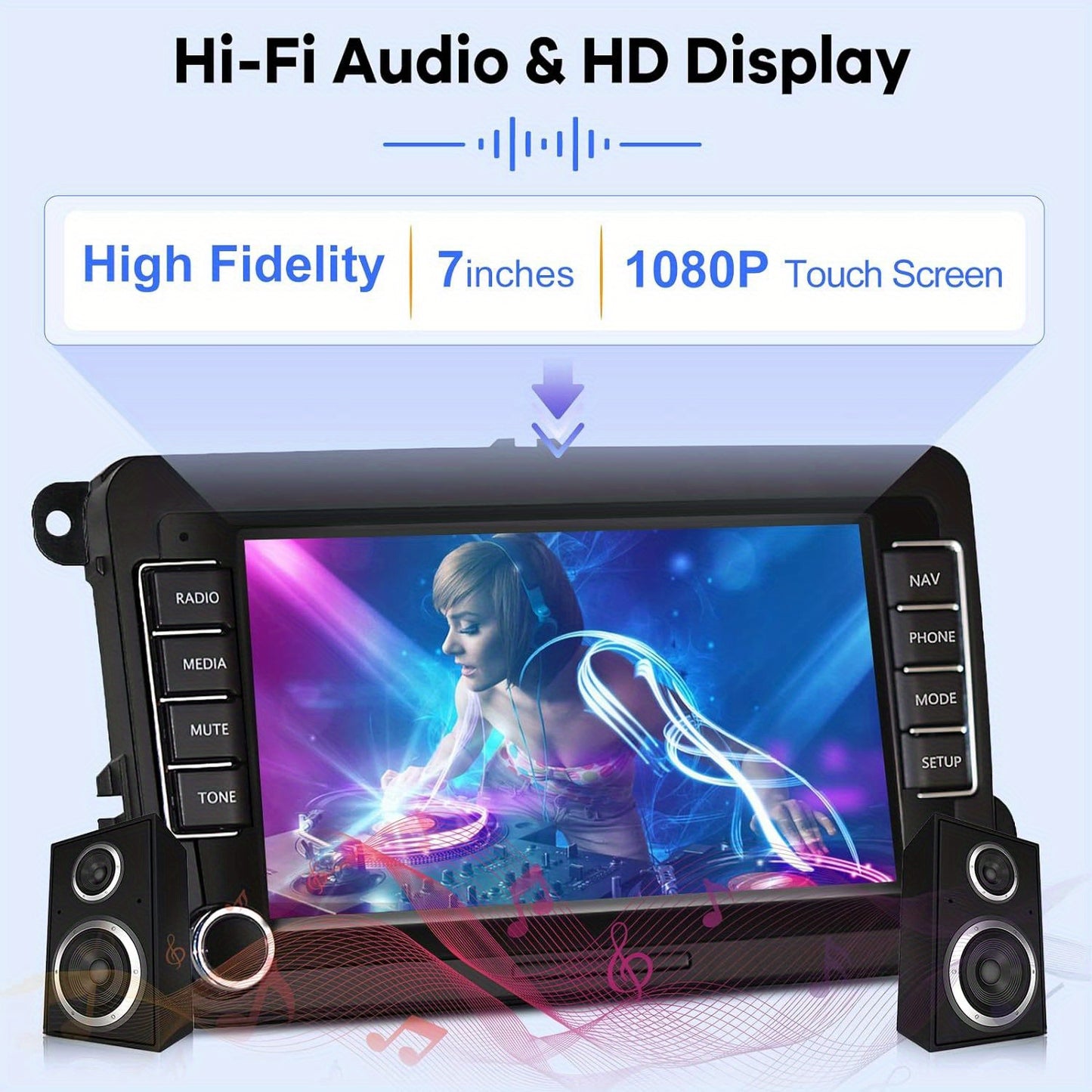 7-inch Touchscreen Autoradio – Multimedia Systeem – Double DIN Radio – Inbouw Autoradio – Auto Entertainment – Draadloos CarPlay & Android Auto – Inclusief Achteruitrijcamera Met Microfoon