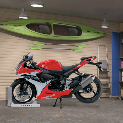 Motorstandaard – Motorversteller – Voorwielklem – Transportstandaard – Wielwipper – Gepoedercoat Staal – Verstelbare Bevestiging