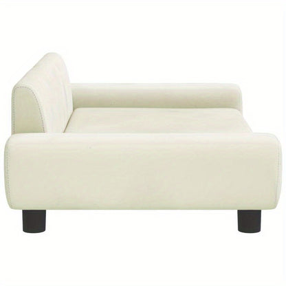 Hondenmand Crème – Hondenbed – Huisdier Sofa – Dog Lounge – Hondensofa – Luxe Velvet – Ruim & Comfortabel – Geschikt Voor Middelgrote Tot Grote Honden