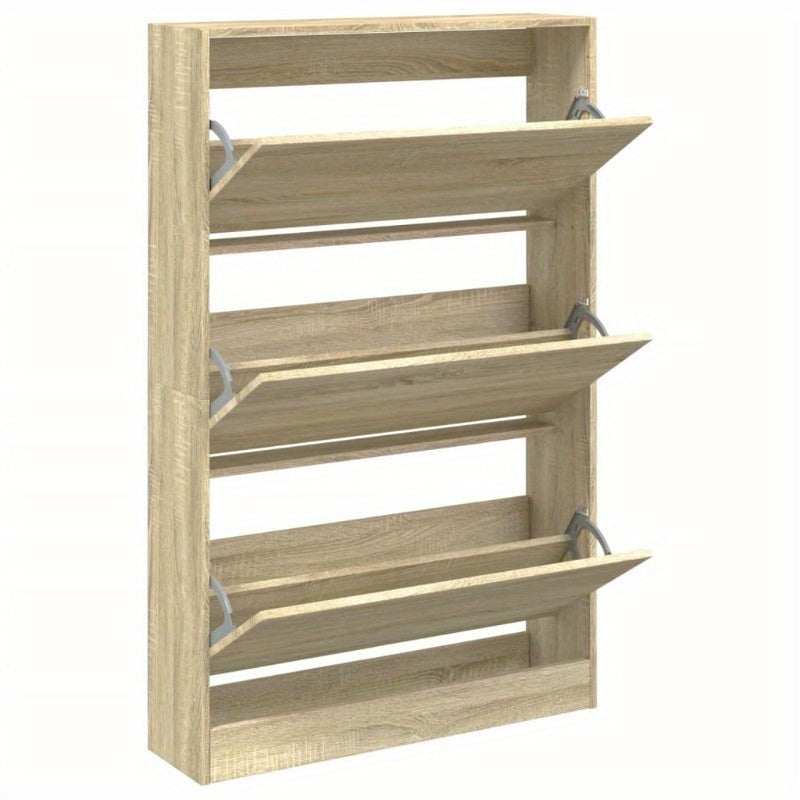 Schoenenkast – Schoenenrek – Schoenenbank – Hal Organizer – Opbergkast – Eikenlook – 80 x 21 x 125,5 cm – Duurzaam Houtmateriaal