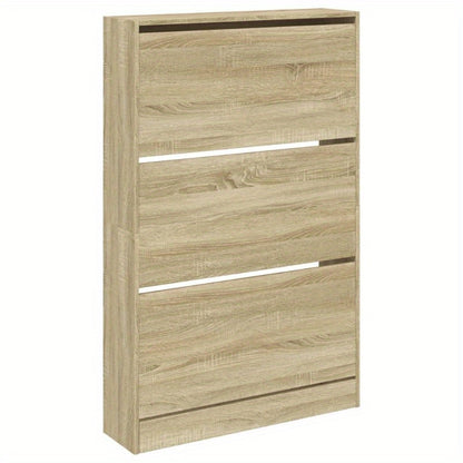 Schoenenkast – Schoenenrek – Schoenenbank – Hal Organizer – Opbergkast – Eikenlook – 80 x 21 x 125,5 cm – Duurzaam Houtmateriaal