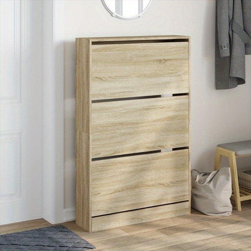 Schoenenkast – Schoenenrek – Schoenenbank – Hal Organizer – Opbergkast – Eikenlook – 80 x 21 x 125,5 cm – Duurzaam Houtmateriaal