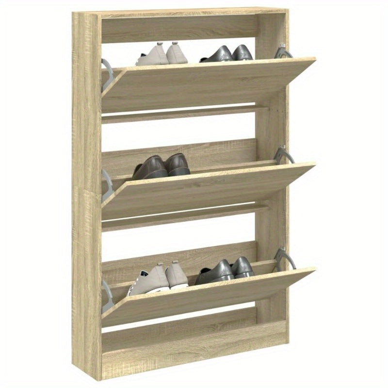 Schoenenkast – Schoenenrek – Schoenenbank – Hal Organizer – Opbergkast – Eikenlook – 80 x 21 x 125,5 cm – Duurzaam Houtmateriaal
