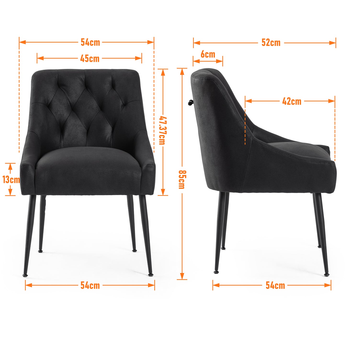 Eetkamerstoelen – Stoelen – Kuipstoelen – Keukenstoelen – Woonkamerstoelen – Met Metalen Frame – 13 cm Dikke Zitting
