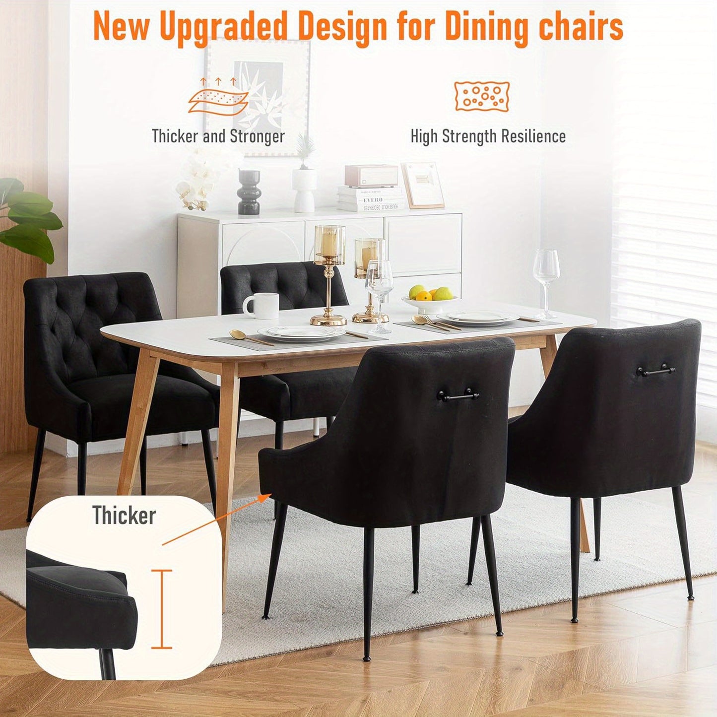 Eetkamerstoelen – Stoelen – Kuipstoelen – Keukenstoelen – Woonkamerstoelen – Met Metalen Frame – 13 cm Dikke Zitting