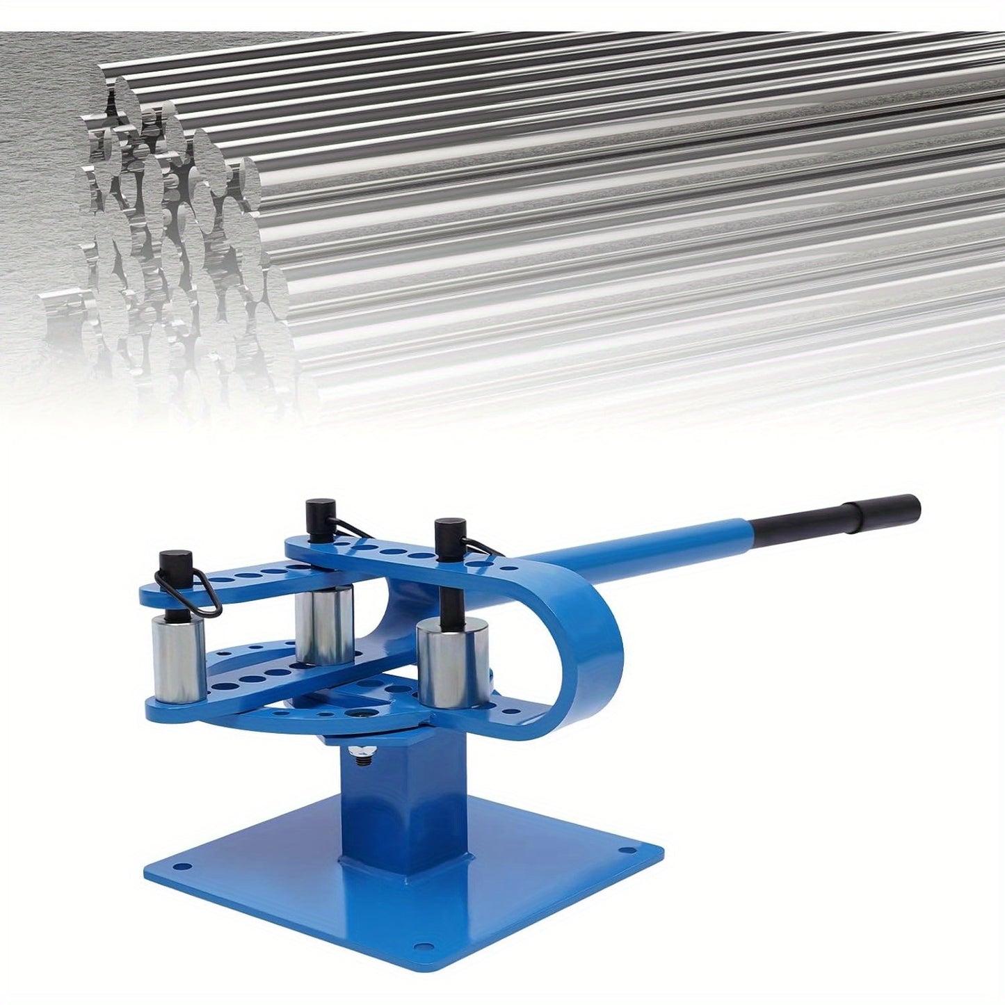 Manuele Buizenbuiger – Buizenbuiger – Pijpenbuiger – Buigtool – Buisvormer – Robuust Metalen Ontwerp – 7 Buigschijven 25-75 mm – Compact Blauw