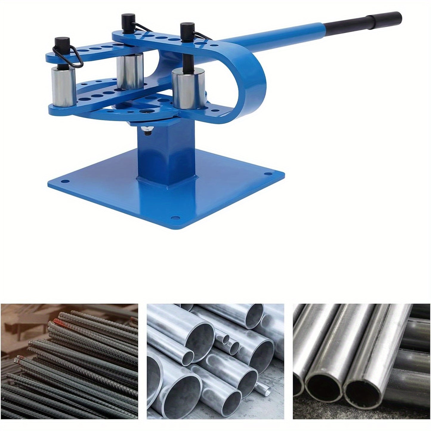 Manuele Buizenbuiger – Buizenbuiger – Pijpenbuiger – Buigtool – Buisvormer – Robuust Metalen Ontwerp – 7 Buigschijven 25-75 mm – Compact Blauw