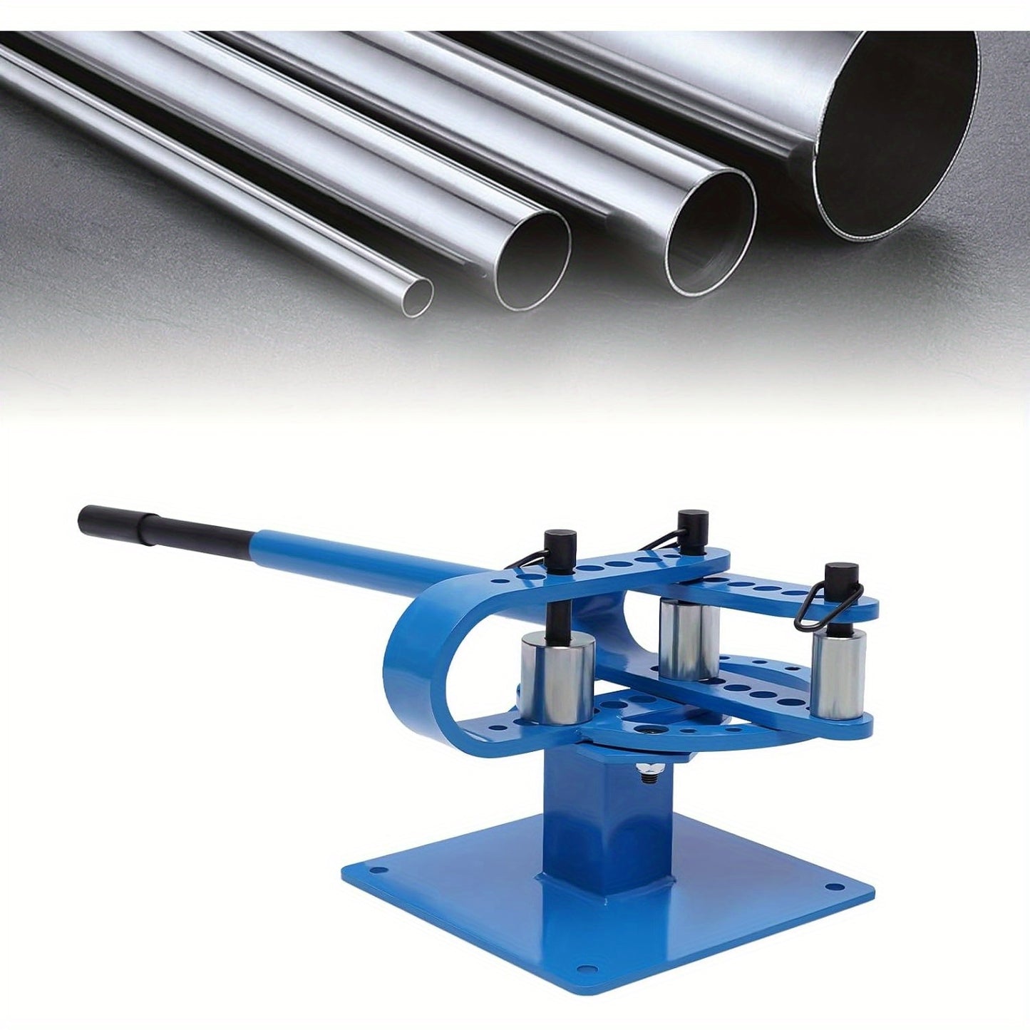 Manuele Buizenbuiger – Buizenbuiger – Pijpenbuiger – Buigtool – Buisvormer – Robuust Metalen Ontwerp – 7 Buigschijven 25-75 mm – Compact Blauw